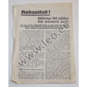 LENDLEHT - Kodanikud! Hääletage kõik põhiseaduse muutmise poolt - 1932